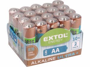 Baterie alkalické EXTOL ENERGY ULTRA +, 20ks, 1,5V AA (LR6)