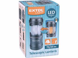 Lucerna teleskopická LED, 75lm/plamen