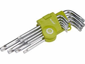 L-klíče TORX, sada 9ks, T 10-15-20-25-27-30-40-45-50