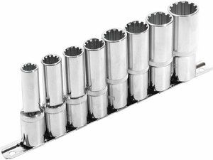 Hlavice nástrčné predĺžené, MULTI-LOCK, sada 8ks, CrV, EXTOL PREMIUM