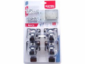 Kolečka pro L box, 4 kusy, 2 otočná kolečka s brzdou a 2 bez brzdy, průměr 50mm