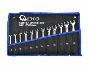 Klíče očkoploché ráčnové 8 - 19mm, sada 12ks
