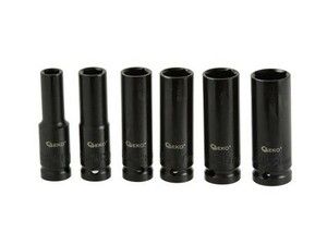 Rázové hlavice sada 6ks, 1/2" 10-21 mm, délka 77 mm