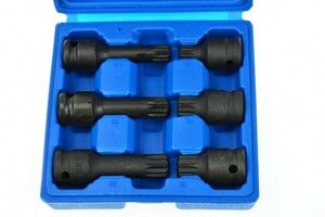 Sada rázových kovaných hlavic TORX 6ks