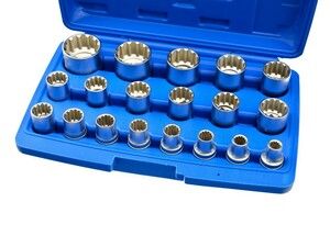 Nástrčné klíče multilock 1/2", sada 19ks, CrV ocel