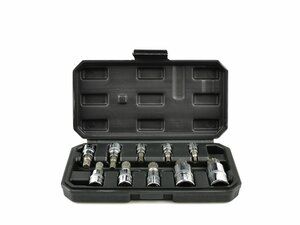 Zástrčné hlavice Torx 1/4”, 3/8”, 1/2”, M4-M18, sada 10ks