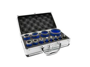 Korunkový vrták diamantový, sada 12ks, 6-68mm