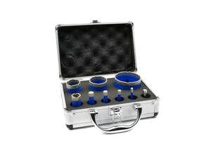 Korunkový vrták diamantový, sada 9ks, 6-68mm