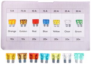 Sada nožových automobilových pojistek MECHANIC FUSE SET 1, 5-30A, 120ks