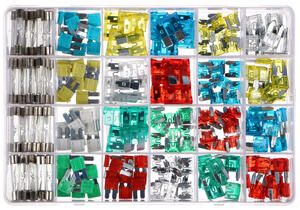 Sada nožových a skleněných automobilových pojistek MECHANIC FUSE SET 215