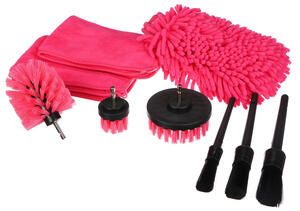 Multifunkční sada nástrojů pro čištění a mytí auta CAR DETAILING PINK 9, 9ks