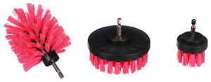 Sada kartáčů na vrtačku pro čištění auta CAR DETAILING DRILL BRUSH PINK 3, 3ks