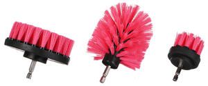 Sada kartáčů na vrtačku pro čištění auta CAR DETAILING DRILL BRUSH PINK 3, 3ks