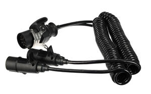Propojovací spirálový adaptér z 15pin na 2x 7pin zástrčku (S+N) TRAILER CABLE 9, 24V, 3,5m