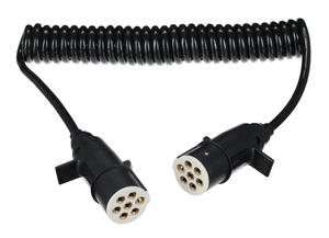 Propojovací spirálový kabel 7pin typ S TRAILER CABLE 10, plastová zástrčka, 24V, 3,5m