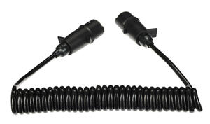 Propojovací spirálový kabel 7pin typ S TRAILER CABLE 10, plastová zástrčka, 24V, 3,5m