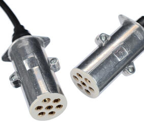 Propojovací spirálový kabel 7pin typ S TRAILER CABLE 12, kovová zástrčka, 24V, 3,5m