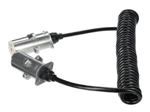 Propojovací spirálový kabel 7pin typ S TRAILER CABLE 12, kovová zástrčka, 24V, 3,5m
