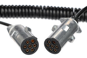 Propojovací spirálový kabel 7pin typ N TRAILER CABLE 13, kovová zástrčka, 24V, 3,5m