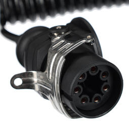 Propojovací spirálový EBS kabel 7pin TRAILER CABLE 14, 24V, 3,5m