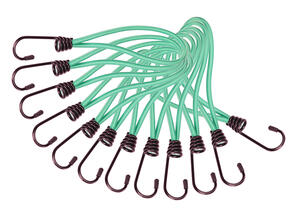 Sada upínacích gum s kovovým hákem CARGO CORD SET 1, 21cm, 12ks