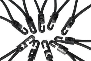 Sada upínacích gum s plastovým hákem CARGO CORD SET 2, 20cm, 10ks