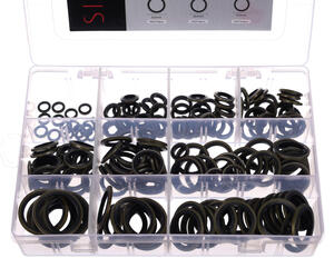 Sada těsnicích kroužků z NBR a oceli MECHANIC RING SET 3, M6–M24, 180 ks