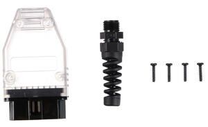 Zástrčka OBD-II s 16 piny pro montáž vlastního kabelu MECHANIC CABLE 30, transparentní