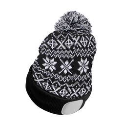 Čepice s čelovkou 180lm, nabíjecí, USB, univerzální velikost, bavlna/PE, zimní černá