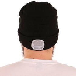 Čepice s čelovkou 180lm, nabíjecí, USB, univerzální velikost, bavlna/PE, černá