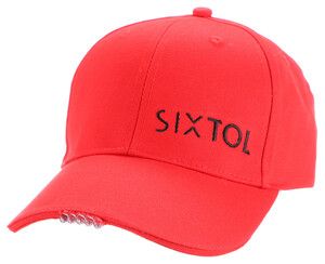Kšiltovka s LED světlem B-CAP 25lm, nabíjecí, USB, univerzální velikost, červená