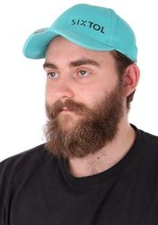 Kšiltovka s LED světlem B-CAP 25lm, nabíjecí, USB, univerzální velikost, tyrkysová