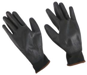 Rukavice pracovní z polyesteru polomáčené v polyuretanu GLOVE PE-PU 9, černé, velikost 9"