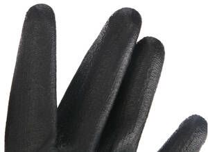 Rukavice pracovní z polyesteru polomáčené v polyuretanu GLOVE PE-PU 9, černé, velikost 9"
