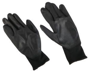 Rukavice pracovní z polyesteru polomáčené v polyuretanu GLOVE PE-PU 10, černé, velikost 10