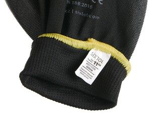 Rukavice pracovní z polyesteru polomáčené v polyuretanu GLOVE PE-PU 11, černé, velikost 11