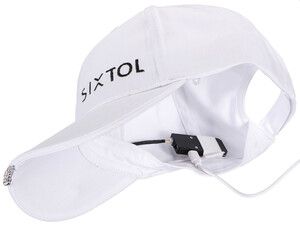 Kšiltovka s LED světlem B-CAP 25lm, nabíjecí, USB, univerzální velikost, bílá