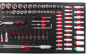 Dílenský vozík s nářadím MECHANIC TROLLEY TITAN 1559, 13 šuplíků, 1559 ks nářadí