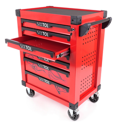 Dílenský vozík na nářadí MECHANIC TROLLEY KEVIN RED, 7 šuplíků