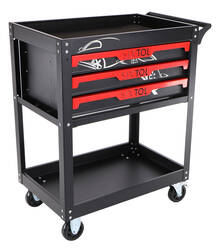 Dílenský vozík s nářadím MECHANIC TROLLEY JASON 115, 3 šuplíky, 1 police, 115 ks nářadí
