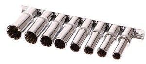 Hlavice nástrčné predĺžené, MULTI-LOCK, sada 8ks, CrV, EXTOL PREMIUM