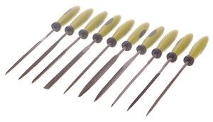 Pilníky ihlové s plastovou rukoväťou, sada 10ks, 150mm, EXTOL CRAFT