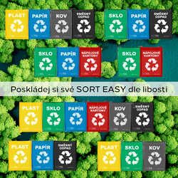 Tašky na tříděný odpad SORT EASY 3 BASIC, 30x30x40 cm, 3 x 36 l, 3 ks