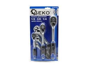 Ráčna 1/2", 3/8", 1/4", sada 3ks