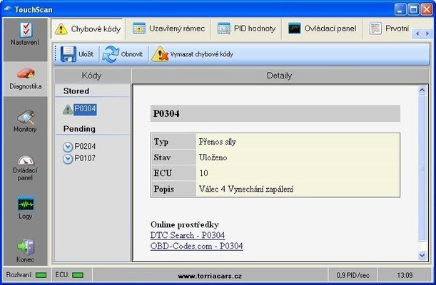 OBDLink SX diagnostika + CZ program TouchScan - 3 roky záruka