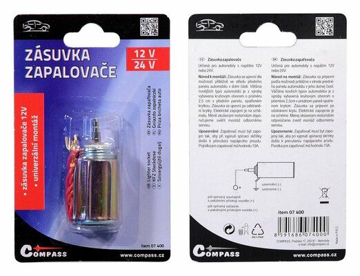 Zásuvka zapalovače 12V