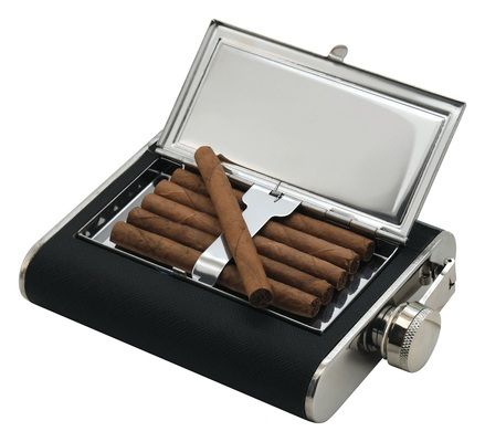 Lahev placatka 175ml s pouzdrem na doutníky