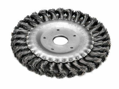 Kartáč radiální copánkový, O 150mm, vlnitý drát S 0,5mm, otvor 22,2mm