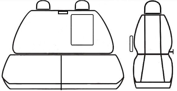 Autopotahy FORD TRANZIT CUSTOM, 3 místa, od r. 2012, Dynamic grafit