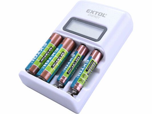 Nabíječka baterií AAA/AA, NiMh/NiCd, 4 sloty, individuální nabíjení, LCD